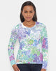 Long Sleeve Crewneck Tee Floral Graffiti