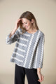 Embroidered Cotton Button Back Pullover