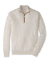 Autumn Crest Suede Trim 1/4 Zip Sweater Ivory