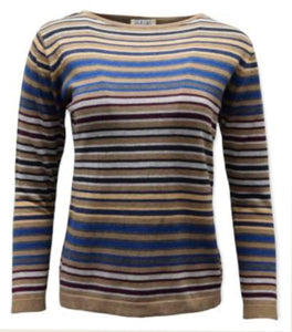 Multi Stripe Boatneck Sweater