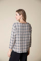 Windowpane Pullover Top Winter White